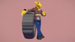 Low Poly Pterodactyl Character Model