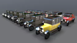 Lowpoly Vintage Car Pack 1920s