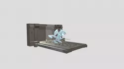 My Blue-Eyes White Dragon with sword at temple