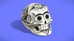 Paited Skull Decor - 3D SCAN