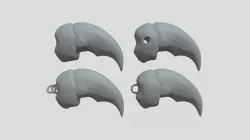 Polar bear claws necklace pendant (4 variations)