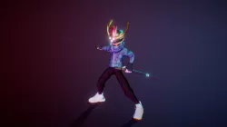 Toon modern demon samurai
