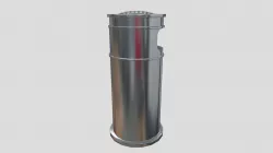 Trash can and ashtray