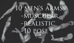 10 Mens Muscular Arms  3D model
