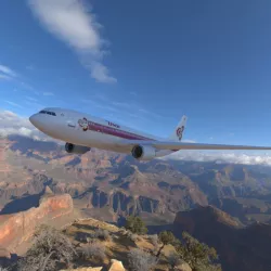 Airbus A-300 Commercial Aircraft Low-poly  3D model