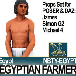 Ancient Egyptian Farmer Props Poser Daz 3D model