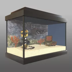 Aquarium with an octopus 3D model