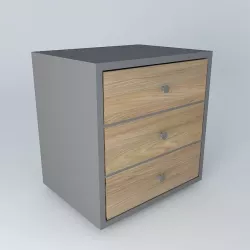 BEDSIDE CABINET oak and ebony 3D model