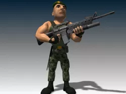 Captain James Animated Low-poly  3D model