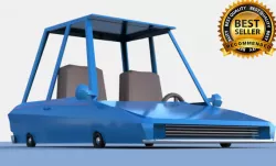 Cartoon car low poly 3D model