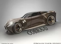 cobra d concept car Low-poly  3D model