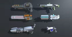 Colorful Sci-Fi Weapons and Items Pack Low-poly  3D model