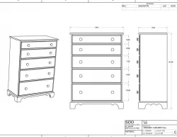 Dresser Cabinet, 5 drawer