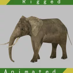 Elephant Rigged Animated Low-poly  3D model