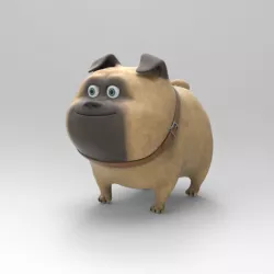 Funny cartoon dog 3D model