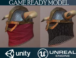 Helmet 17 with 5 skins Low-poly  3D model