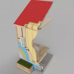 House Wall Cross Section Insulation 3D model