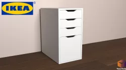 Ikea Alex Desk Drawer Unit  Drop File Storage 3D model