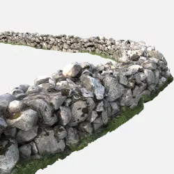 Low Poly Modular PBR Cobblestone Wall Low-poly  3D model