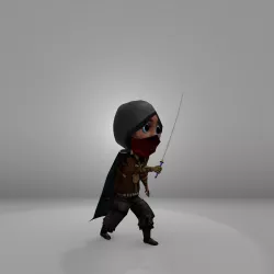 Low Poly Ninja Character Low-poly  3D model
