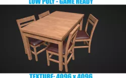Low poly Table 4 Low-poly  3D model