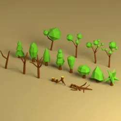 Low Poly Tree Pack Low-poly  3D model