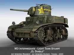 M3 Light Tank Stuart - El Diablo 3D model