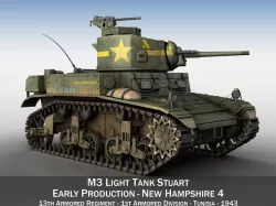M3 Light Tank Stuart - New Hampshire 4 3D model