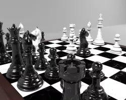Marble Chess Set PF 3D model