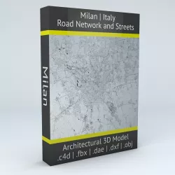 Milan Road Network and Streets 3D model