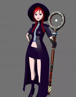 Modern Witch Girl 3D model