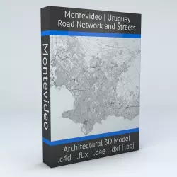 Montevideo Road Network and Streets 3D model