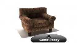 Old Aged Lounge Chair Low-poly  3D model