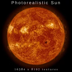 Photorealistic Sun 16k textures Low-poly  3D model