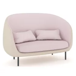 Pink Sofa with Pillows 3D model