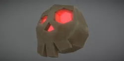 Pixelated Fantasy Skull Low-poly  3D model