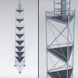 Scaffolding radio tower power 3D model