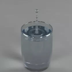 Splash 10 drop water in the glass 3D model