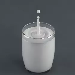 Splash 11 drop milk in the glass 3D model