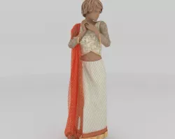 Stylish Designer Indian Women Dress 3D model  3D model