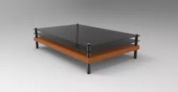 wood and glass table  Low-poly  3D model