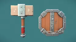 Fantasy Hammer And Shield