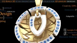Jewelry. Pendant With Letter V - 3D CAD