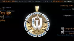 Jewelry. Pendant With Letter W - 3D CAD