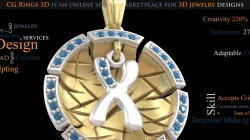 Jewelry. Pendant With Letter X - 3D CAD