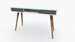 M963_Escritorio Capri Blanco2 Cajones Gris