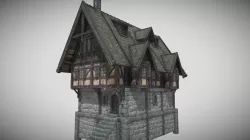 Medieval Fantasy House with Interior 01