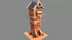 Moon House - Stylized Cartoon