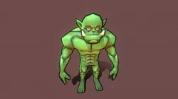 Orkish dude cartoon low poly (work in progress)
