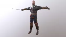 Witcher Character in the Cat armor set